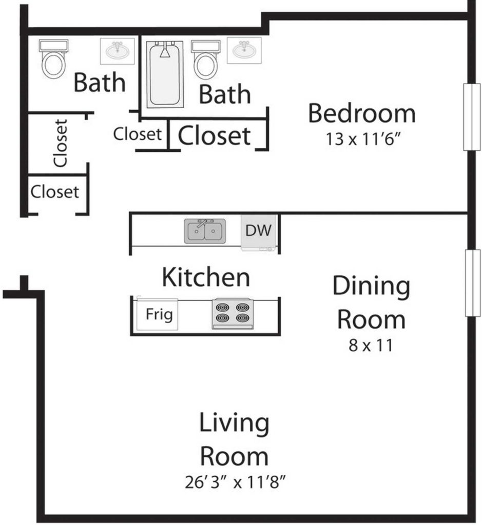 One Bedroom – Plan 2