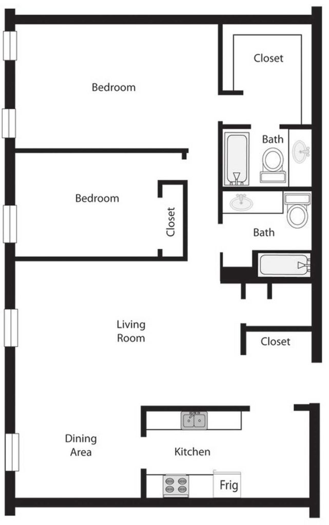 Two Bedroom – Plan 1 “Plan B”