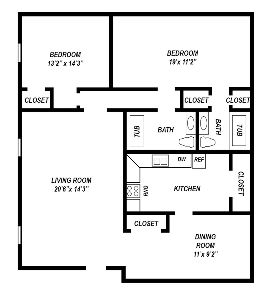 Two Bedroom – Plan 2 “Plan A”