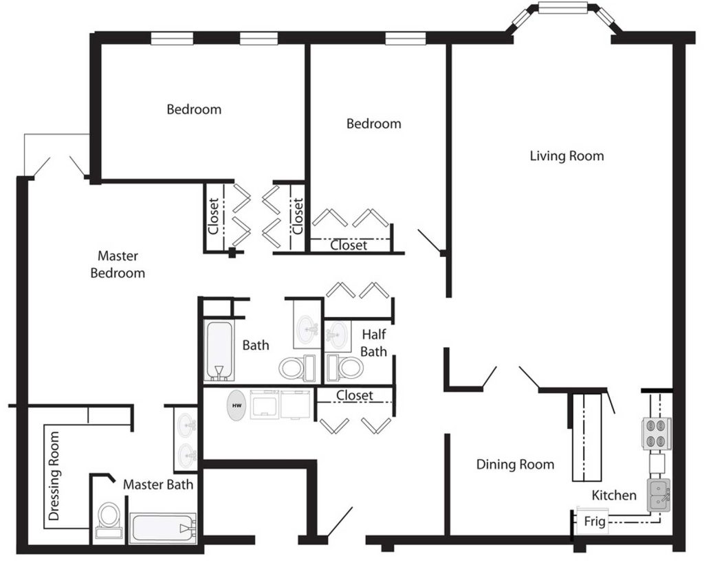 Three Bedroom – Plan 1 “The Stratford”